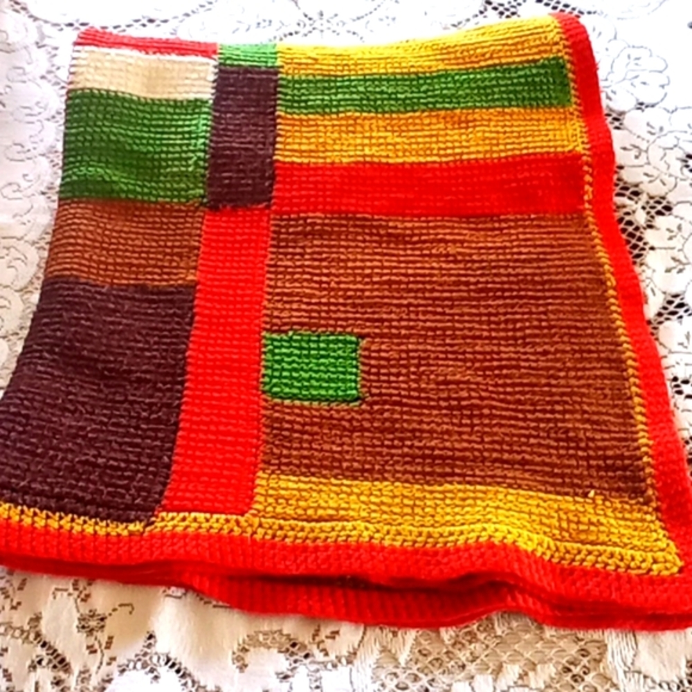 Vintage Afghan from the late 60's, all hand made.